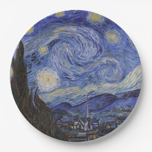 Sterrige nacht door Vincent Willem van Gogh te Papieren Bordje