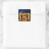 Sterrige Nacht Kerstmis Sticker (Tas)