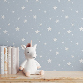 Sterrpatroon dromerige boho kinderkamer lichtblauw behang