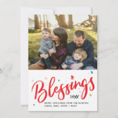 Sterrren en winterzegeningen feestdagenkaart (Voorkant)