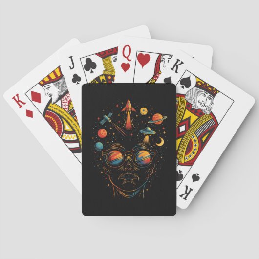 Sterrren in mijn ogen Psychodelische ruimte Sci-Fi Pokerkaarten (Achterkant)