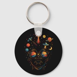 Sterrren in mijn ogen Psychodelische ruimte Sci-Fi Sleutelhanger