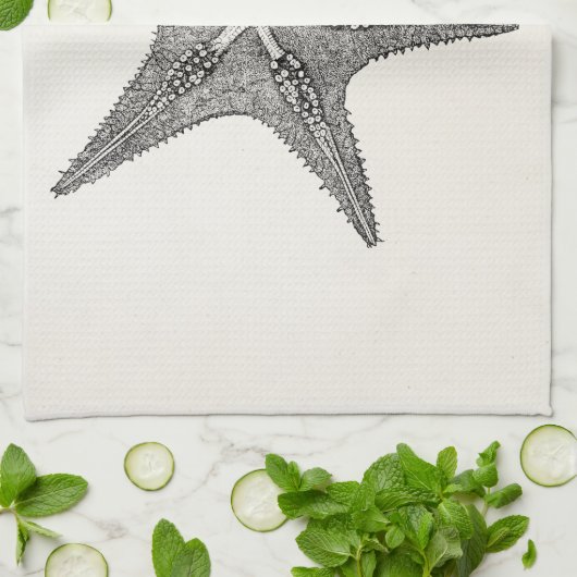 stervis Antiek Star Fish Sjabloon Theedoek (Gevouwen)
