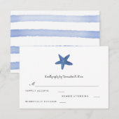 Stervis | Ocean Wedding RSVP Kaartje (Voorkant / Achterkant)
