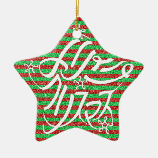 Stervormige Merry Christmas-typografie en 8 andere Keramisch Ornament
