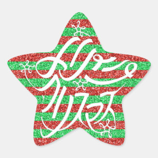 Stervormige Merry Christmas-typografie en 8 andere Ster Sticker