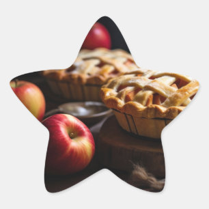 Stervormige Sticker met appels & appeltaarten