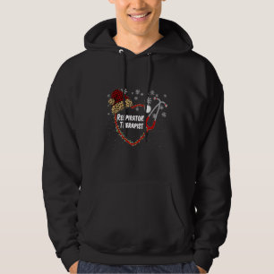 Stethoscoop Ademhalingstherapeut Kerstverpleegkund Hoodie