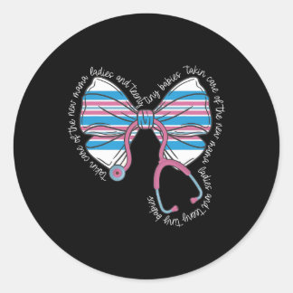 Stethoscoop Coquette Bow Ba Ronde Sticker