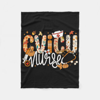 Stethoscoop Cvicu Nurse Herfst Yall Autumn Leaves  Fleece Deken