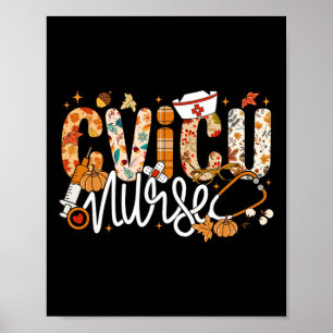 Stethoscoop Cvicu Nurse Herfst Yall Autumn Leaves Poster