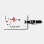 Stethoscoop ECG Wave EKG Hartslag Line Medisch Bagagelabel (Voorkant horizontaal)