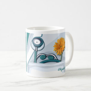 Stethoscoop en Daisy Nurse Appreciation Gift Koffiemok