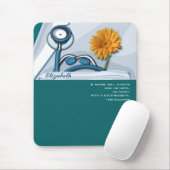 Stethoscoop en Daisy Nurse Appreciation Gift Muismat (Met muis)