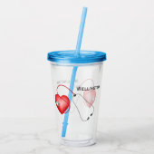 Stethoscoop en hart op maat acryl drinkbeker (Achterkant)