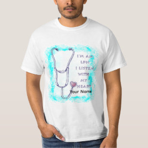 Stethoscoop hart LPN Verpleegster T-shirt