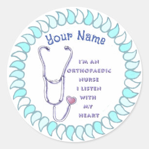 Stethoscoop hart orthopedisch verpleegkundige ronde sticker