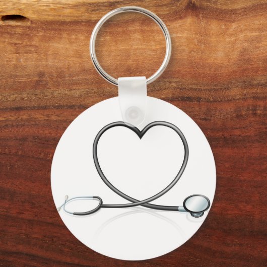 Stethoscoop hartconcept sleutelhanger (Voorkant)