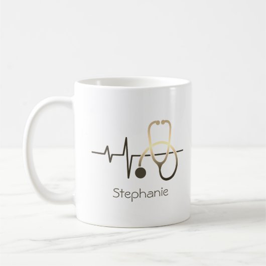 Stethoscoop hartslag Medische Mok (Links)