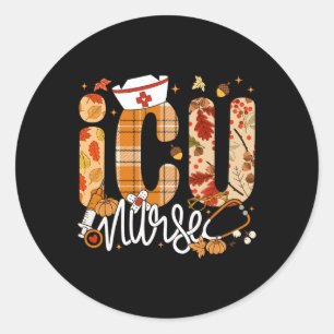 Stethoscoop IC Nurse Herfst Yall Autumn Leaves Tha Ronde Sticker