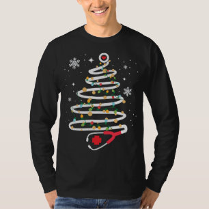 Stethoscoop Kerstboom Leuke gezondheidszorg RN Hol T-shirt