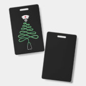 Stethoscoop Kerstboom Nurse Scrub Xmas Badge (Front & Back)