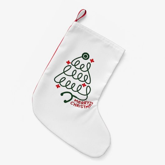 Stethoscoop Kerstboom Verlichting Verpleegkundige Kleine Kerstsok (Voorkant (Hangend))