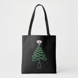 Stethoscoop Kerstboom Verpleegster Schrob Kerstmis Draagtas