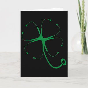Stethoscoop Klaver Geluk St. Patrick's Dag Grappig Kaart