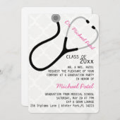 Stethoscoop Medical Doctor Afstuderen Aankondiging (Voorkant / Achterkant)