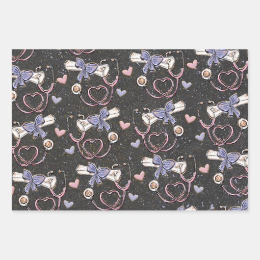 Stethoscoop medisch Afstuderen Inpakpapier Vel (Voorkant 3)