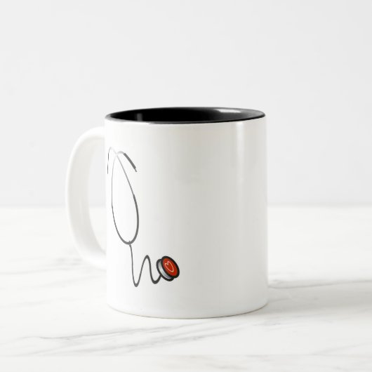 Stethoscoop-Mok Tweekleurige Koffiemok (Voorkant links)