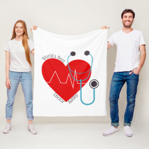 Stethoscoop op maat van beste arts verpleegster te fleece deken