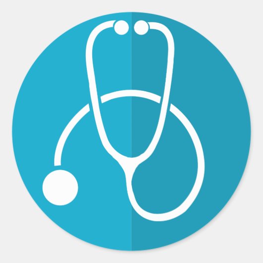 Stethoscoop Ronde Sticker (Voorkant)