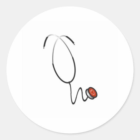 Stethoscoop Ronde Sticker (Voorkant)