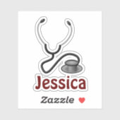Stethoscoop sjabloon, aanpasbaar sticker (Vel)