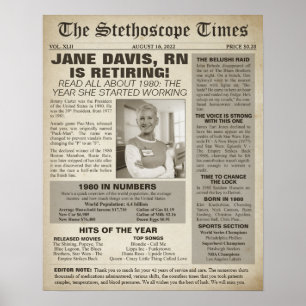 Stethoscoop Times for Nurse Retirement Party 1980 Poster