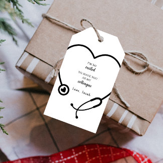 Stethoscoop Verpleegster Zorgcollega Bedankt  Cadeaulabel