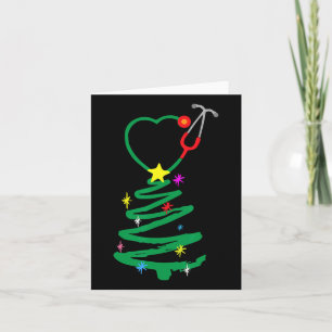 Stethoscoop ververnekt kerstwrak kaart
