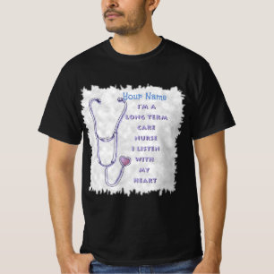 Stethoscoop voor verpleegkundigen op lange termijn t-shirt