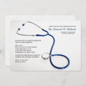 Stethoscope Blue Médicale School Invitations de di (Devant / Derrière)