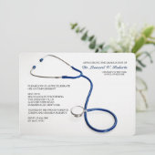 Stethoscope Blue Médicale School Invitations de di (Debout devant)