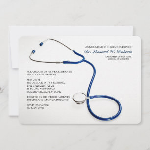 Stethoscope Blue Médicale School Invitations de di