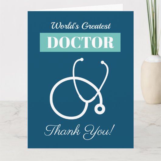Stethoscope carte de remerciements pour médecin MD (Devant)