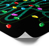 Stethoscope Christmas Tree Lights Nurse Christmas Poster (Hoek)