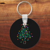 Stethoscope Christmas Tree Lights Nurse Christmas Sleutelhanger (Voorkant)