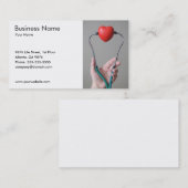 Stéthoscope et modèle de carte de visite de coeur (Devant / Derrière)