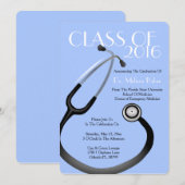 Stethoscope Faire-part de diplôme de l'école Médic (Devant / Derrière)