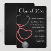 Stethoscope Faire-part de diplôme de l'école Médic (Devant / Derrière)