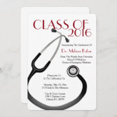 Stethoscope Faire-part de diplôme de l'école Médic (Devant / Derrière)